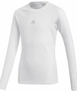 Adidas Alphaskin LS Tee Junior Weiß - Silber