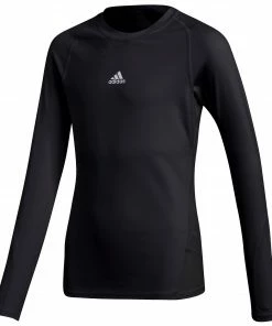 Adidas Alphaskin LS Tee Junior Schwarz - Silber