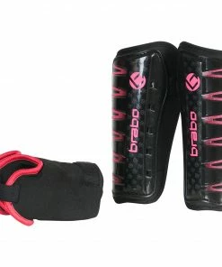 Brabo F4 Schienbeinschoner Kinder Schwarz - Rosa -Brabo-Laden Brabo F4 Scheenbeschermer Junior 3 4