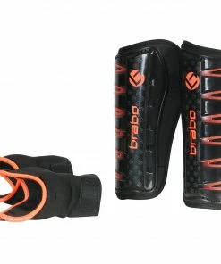 Brabo F4 Schienbeinschoner Kinder Schwarz - Orange -Brabo-Laden Brabo F4 Scheenbeschermer Junior 3 5