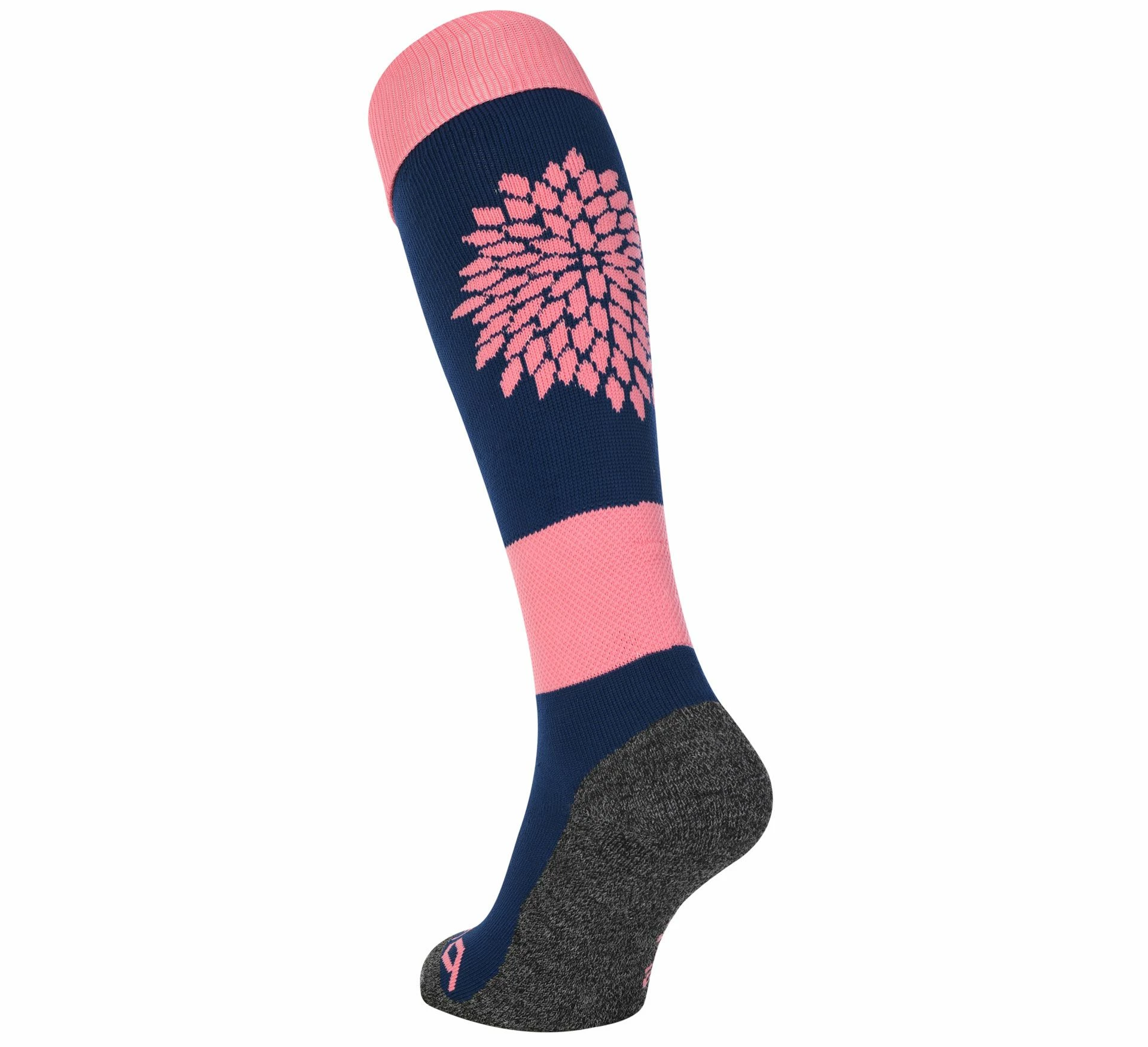 Brabo Flower Hockeysocken Kinder Rosa - Marine 4 Brabo Flower Hockeysocken Kinder Rosa - Marine – Bild 2