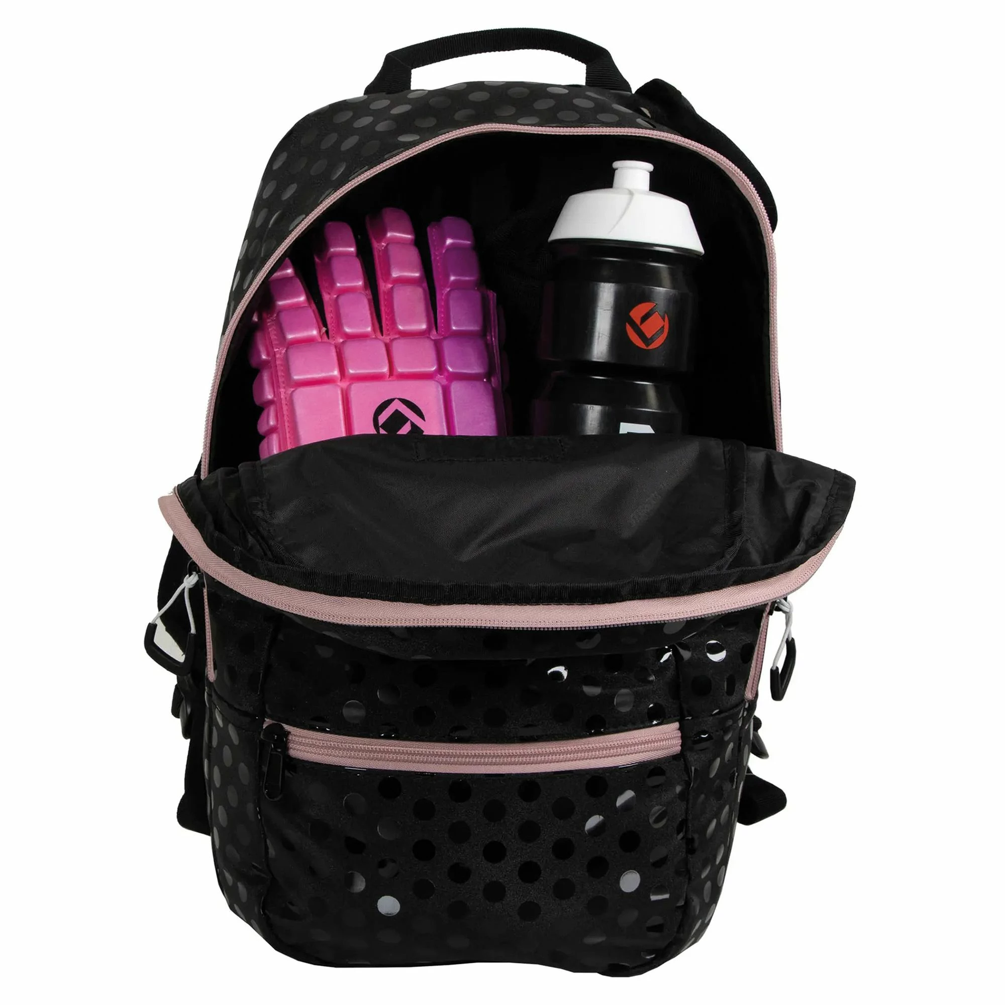 Brabo Fun Polka Hockey Rucksack Kinder Schwarz - Rosa 8 Brabo Fun Polka Hockey Rucksack Kinder Schwarz - Rosa – Bild 6