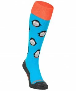 Brabo Pinquin Hockeysocken Kinder Blau - Orange - Schwarz - Weiß